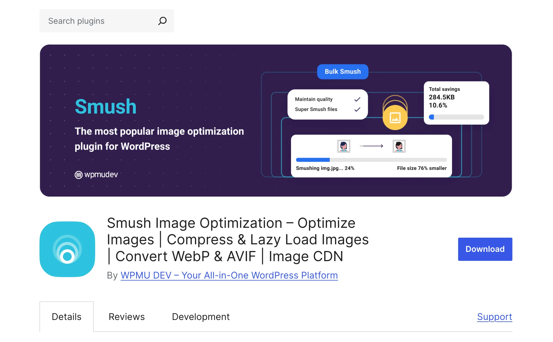 WP Smush- increase site speed