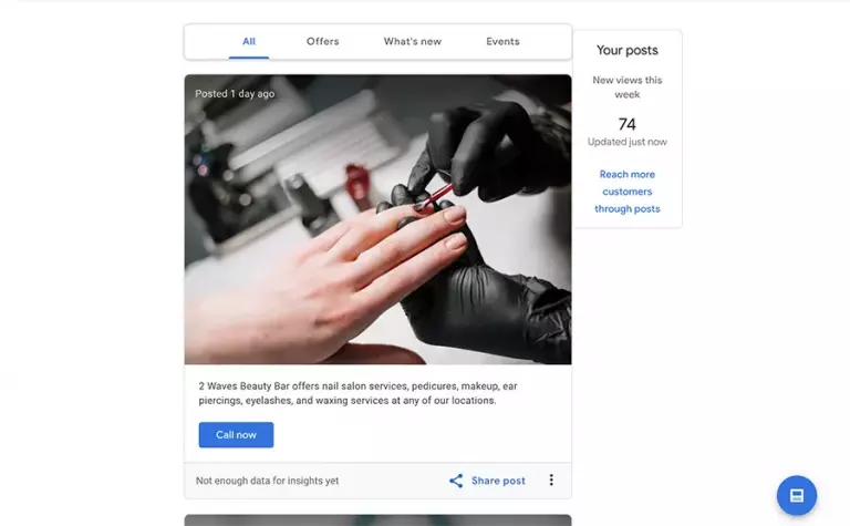 google my business posts