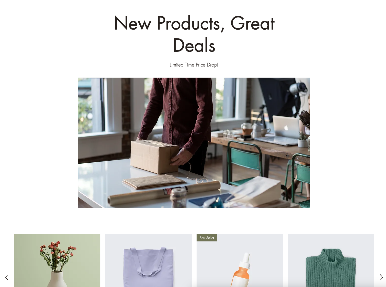 deals and products in online store