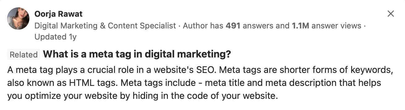 Quora Answer