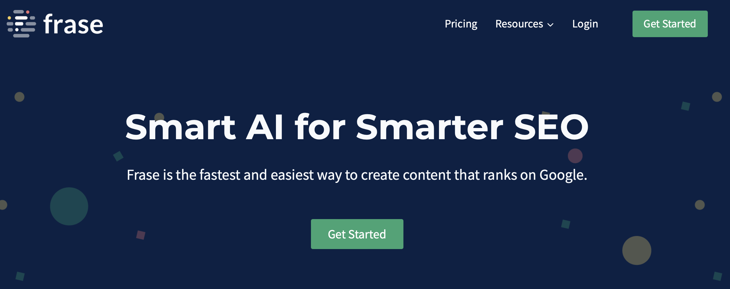 Frase AI - screenshot of homepage