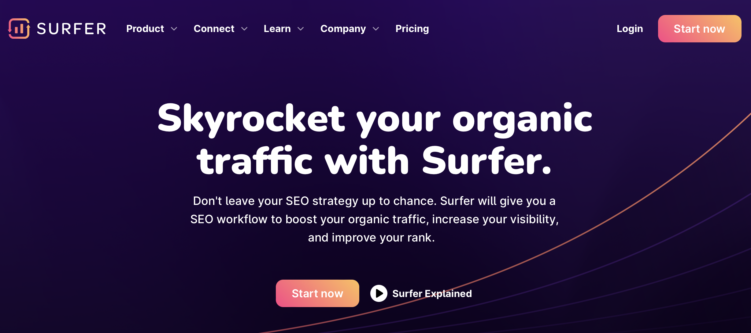 Surfer SEO - screenshot of homepage