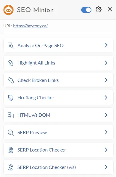 seo minion settings