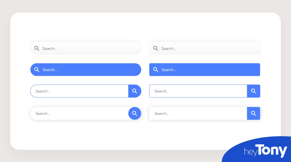 different search bar designs