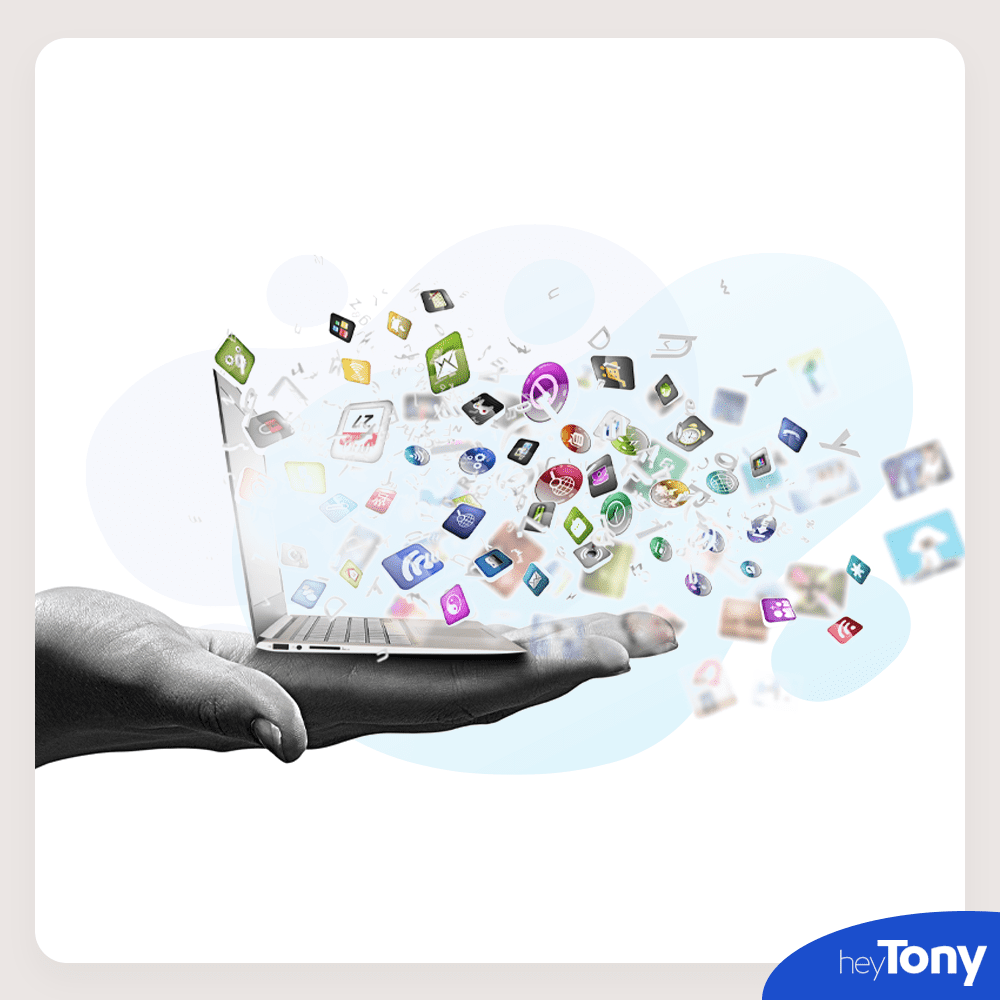 laptop spray and pray marketing Illustration 
