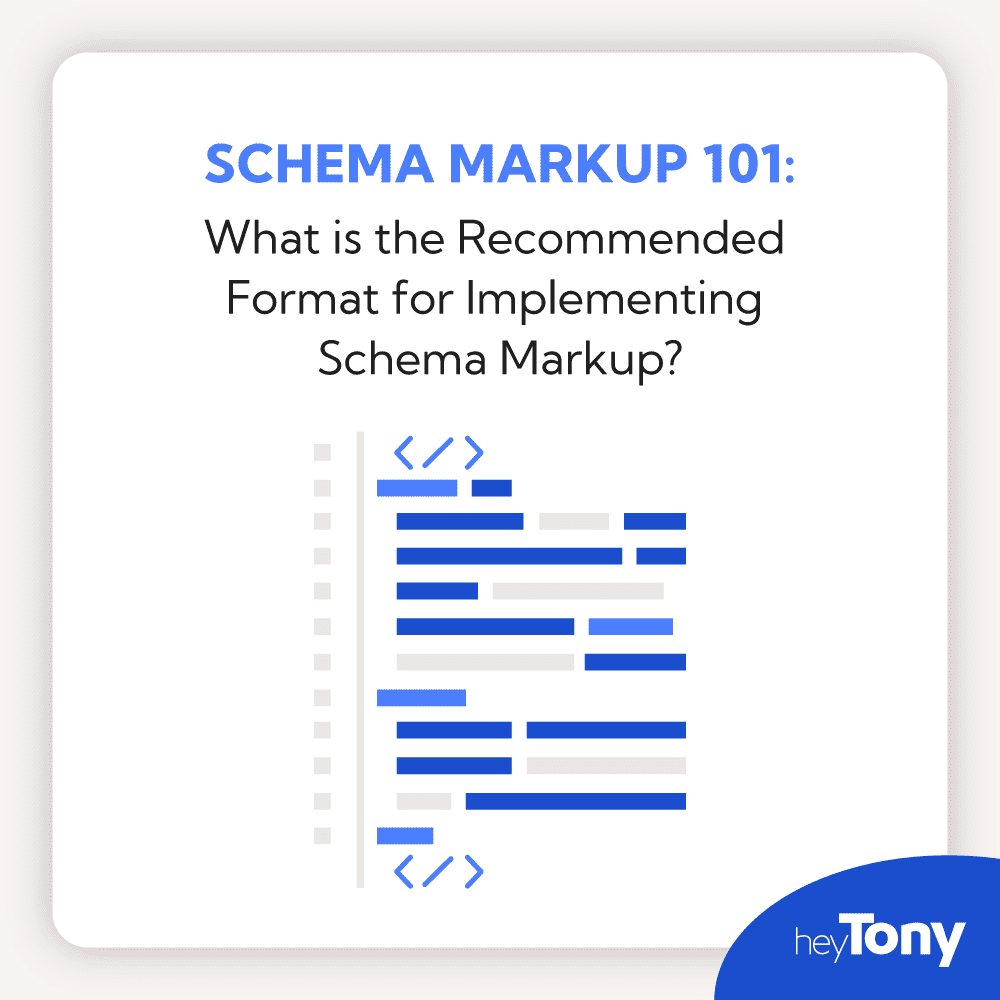 what is the recommended format for implementing schema markup