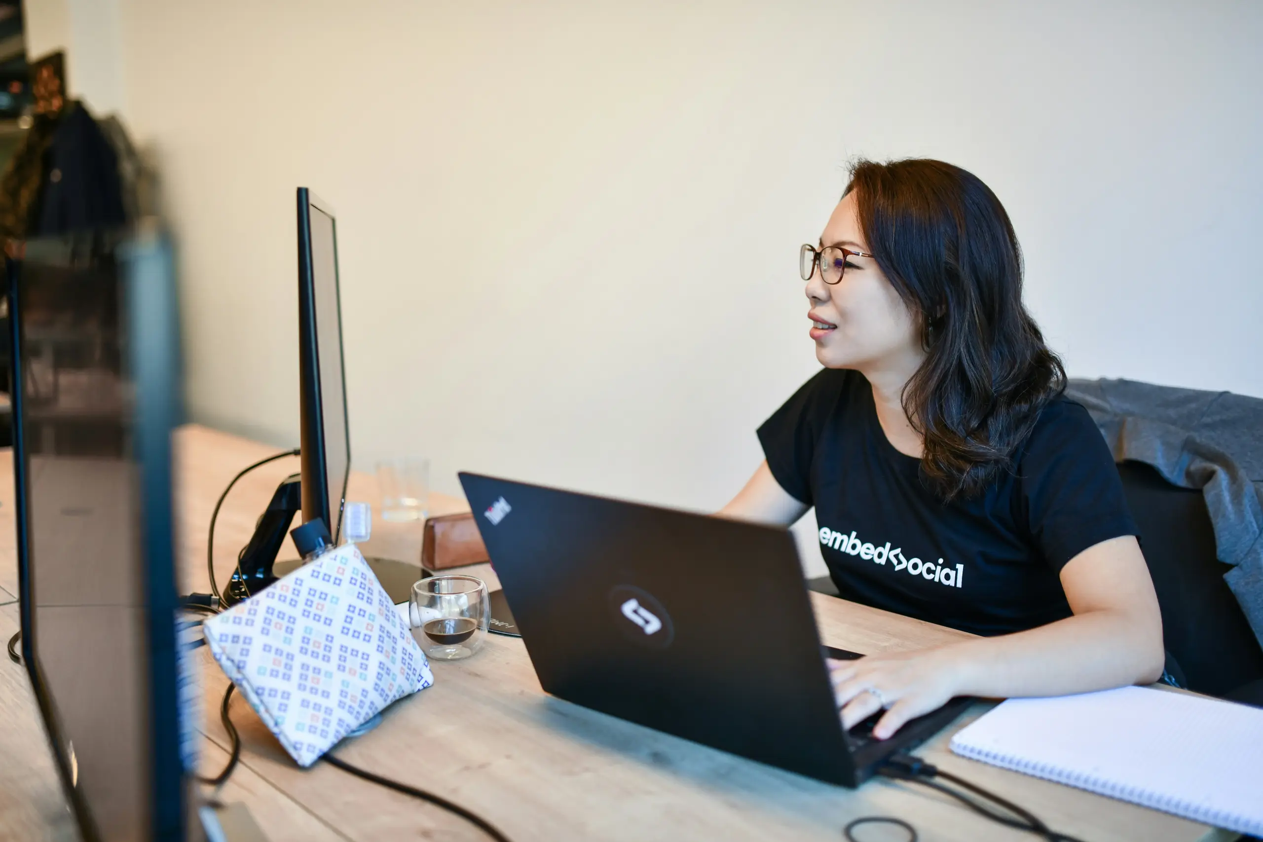 woman at desk