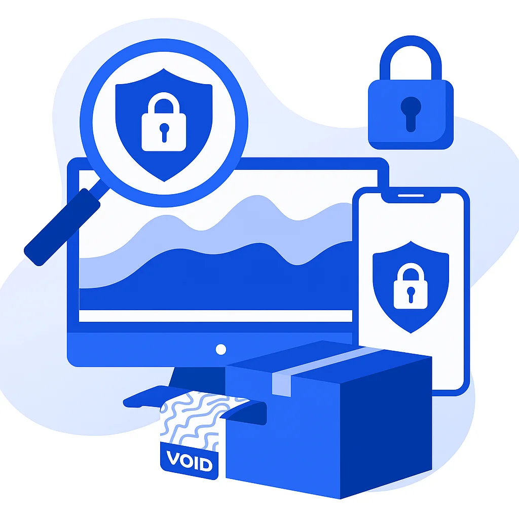 Illustration of cybersecurity for online shopping