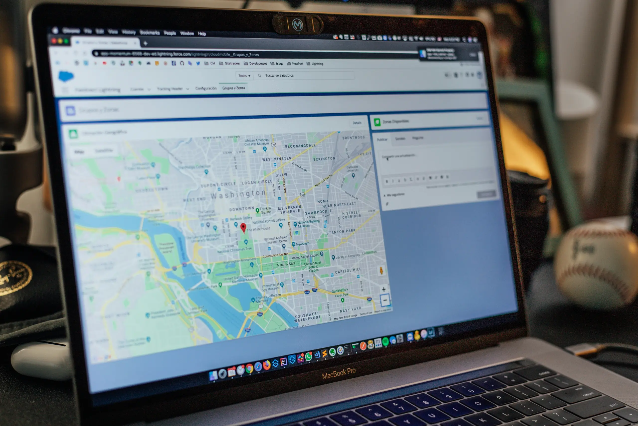 Macbook Pro open with google maps on the screen