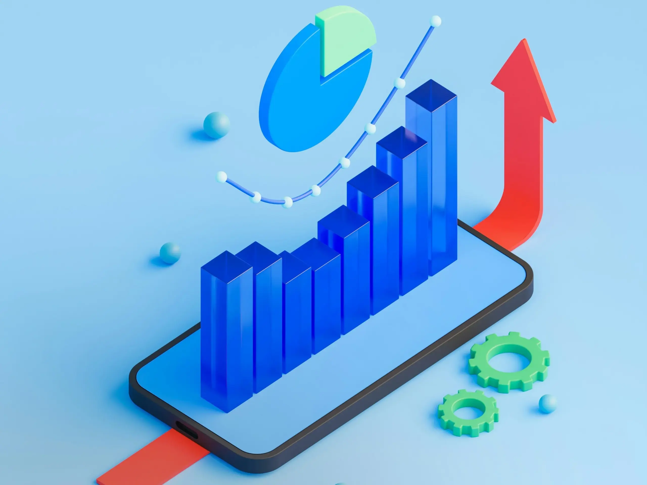 Visual representation of digital skills driving growth through digital marketing analytics.