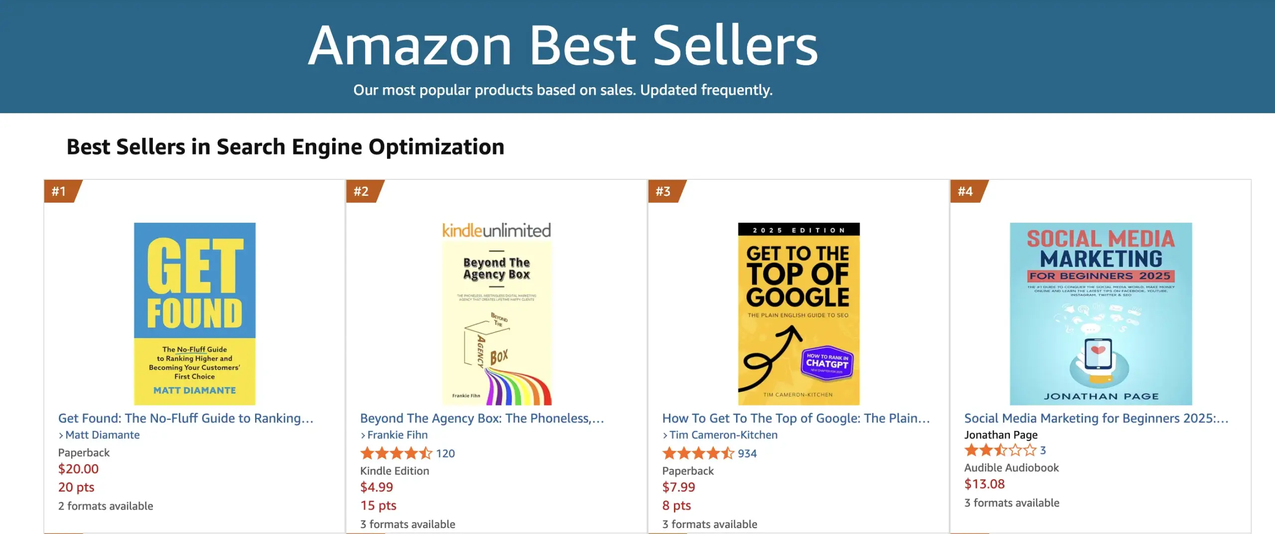 seo category amazon best selling books